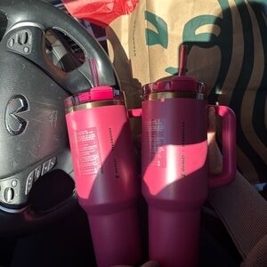 NEW 2024 Pink Glittery Starbucks Stanley Cups 40oz Tumbler